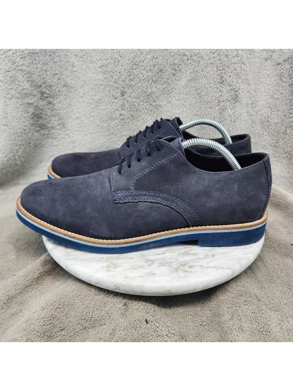 Bar III Shoes Mens Size 10.5 Blue Nubuck Leather Lace Up Oxfords *Read*